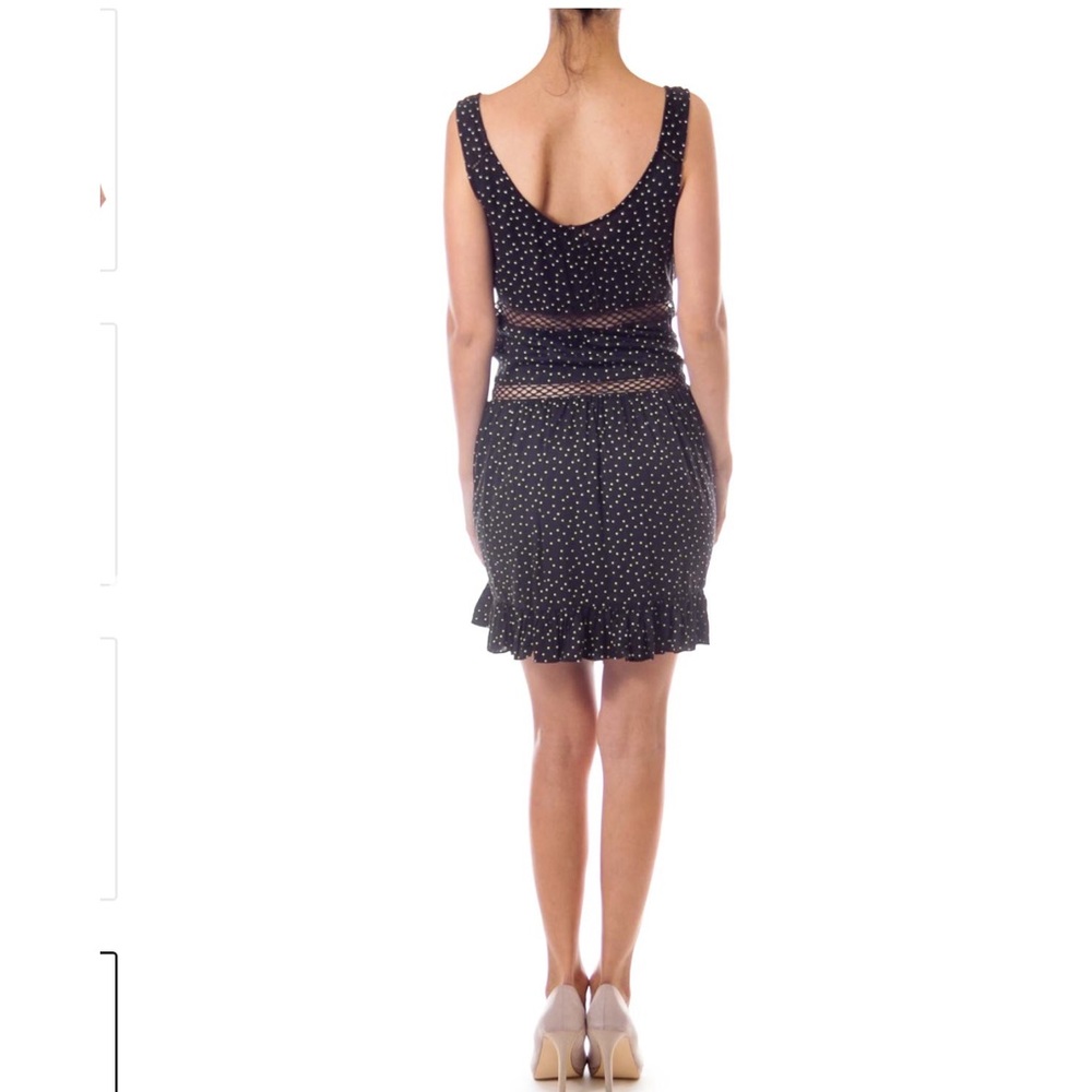 🌺 Willow & Clay Black and White  Polka Dot Dress w Lace Peek-a-Boo Women Sz S - Picture 3 of 6